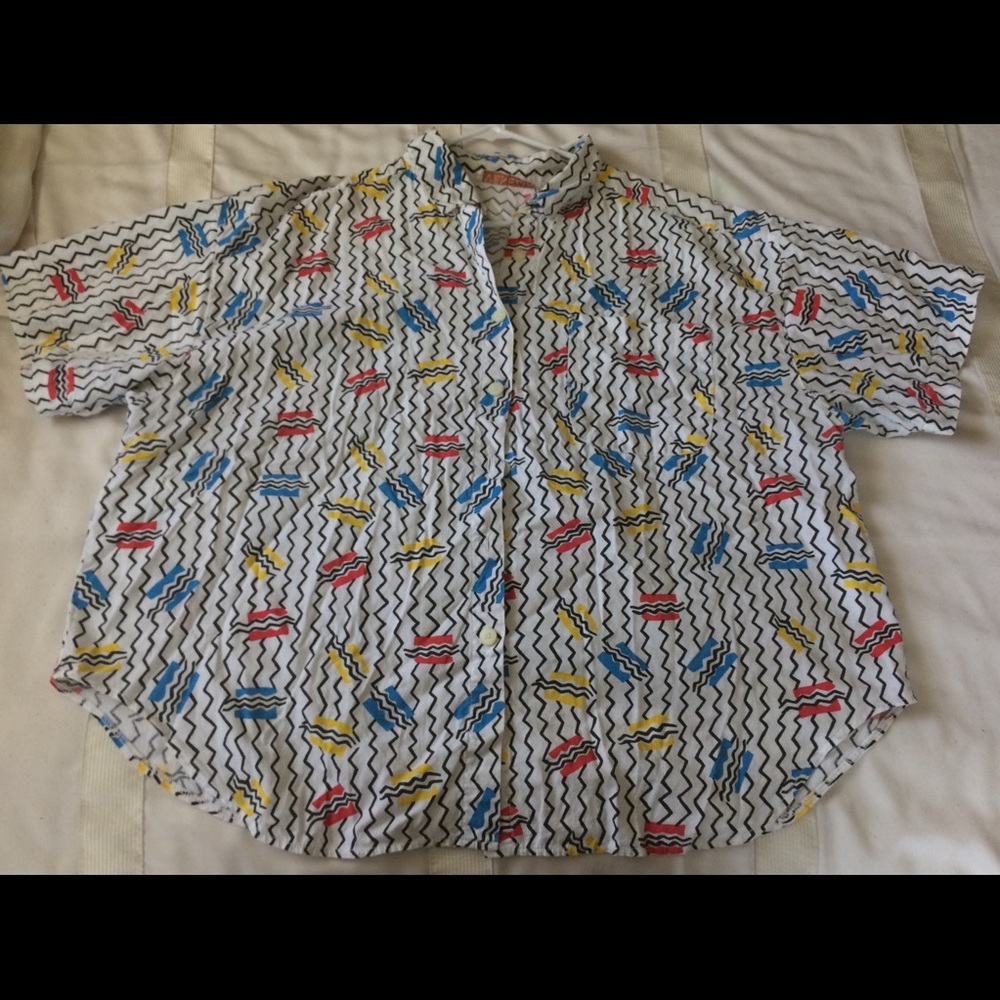 Vintage Bold Print Button Down